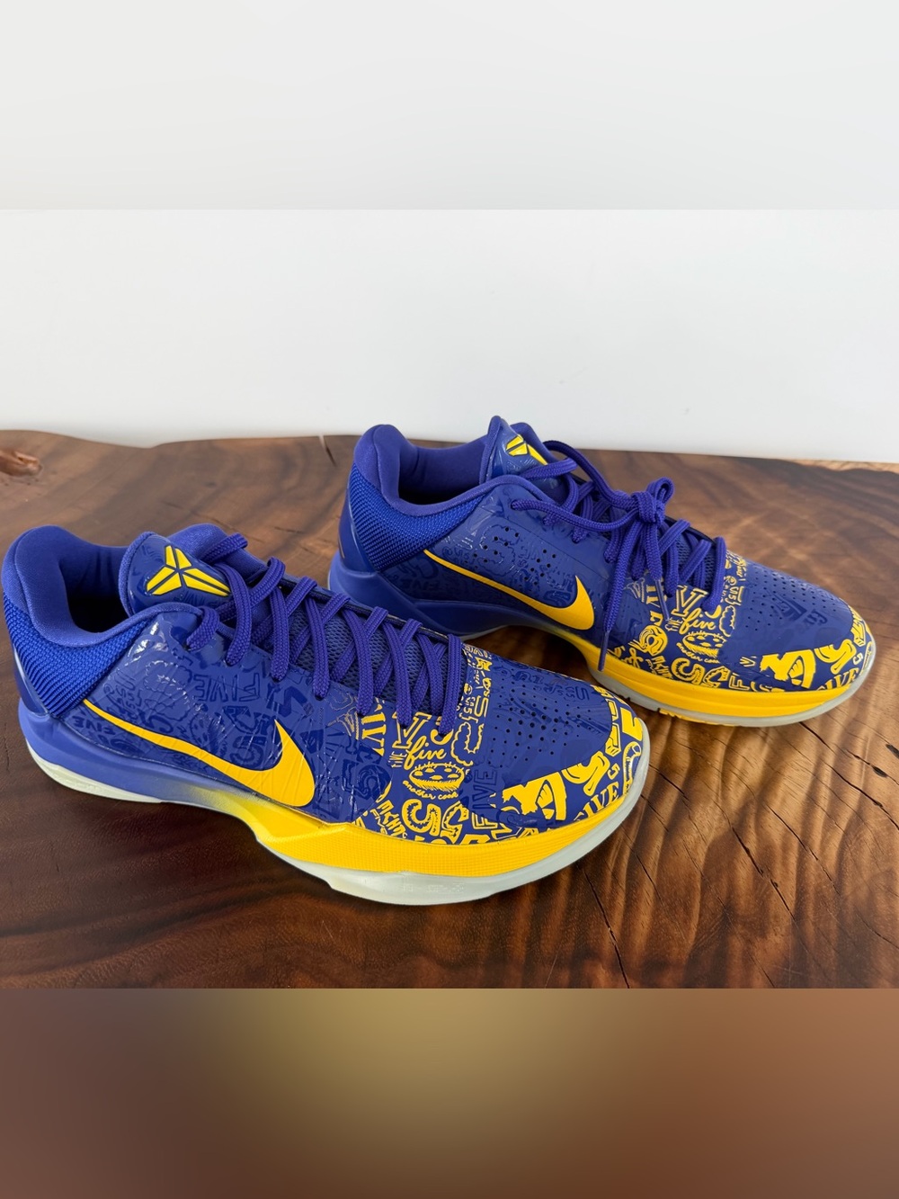 Nike Kobe Basketball Shoes - Purple & Yellow Graphic Low-Tops